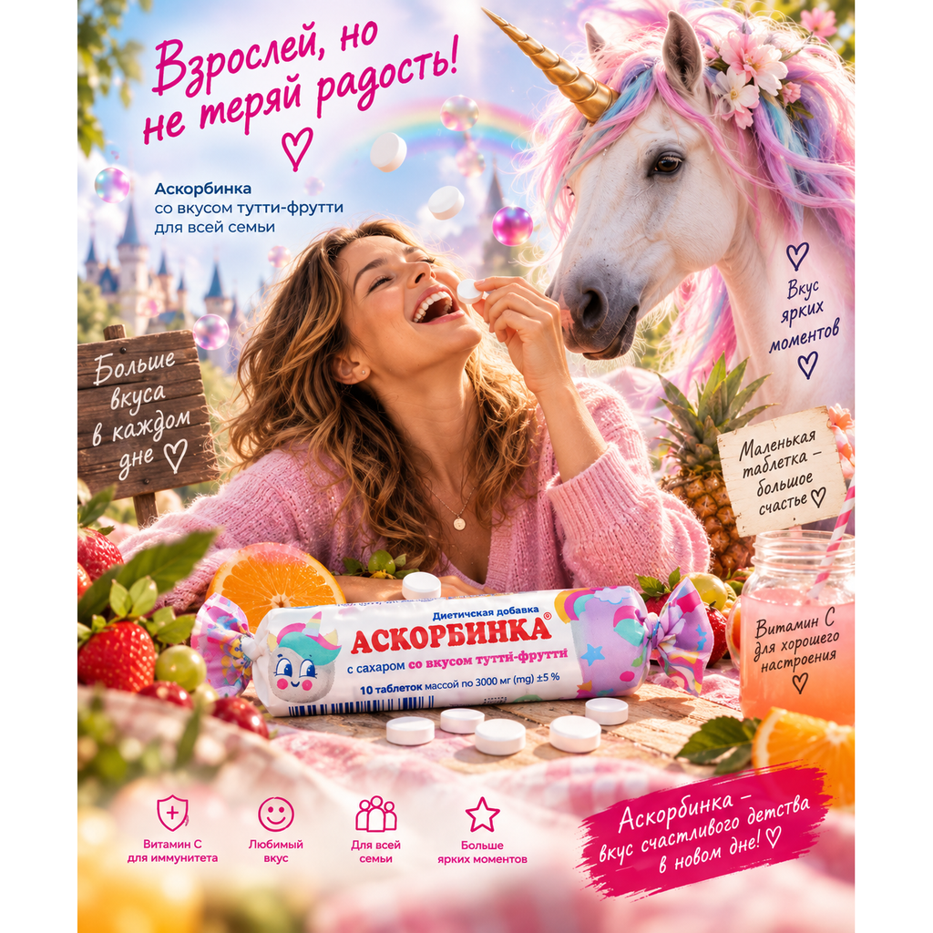 Misty Rose Askorbinka 10 tabs