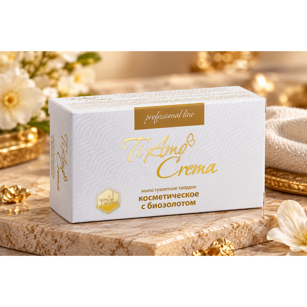 Light Gray Ti Amo Cosmetic Soap with Biogold (115 gr)