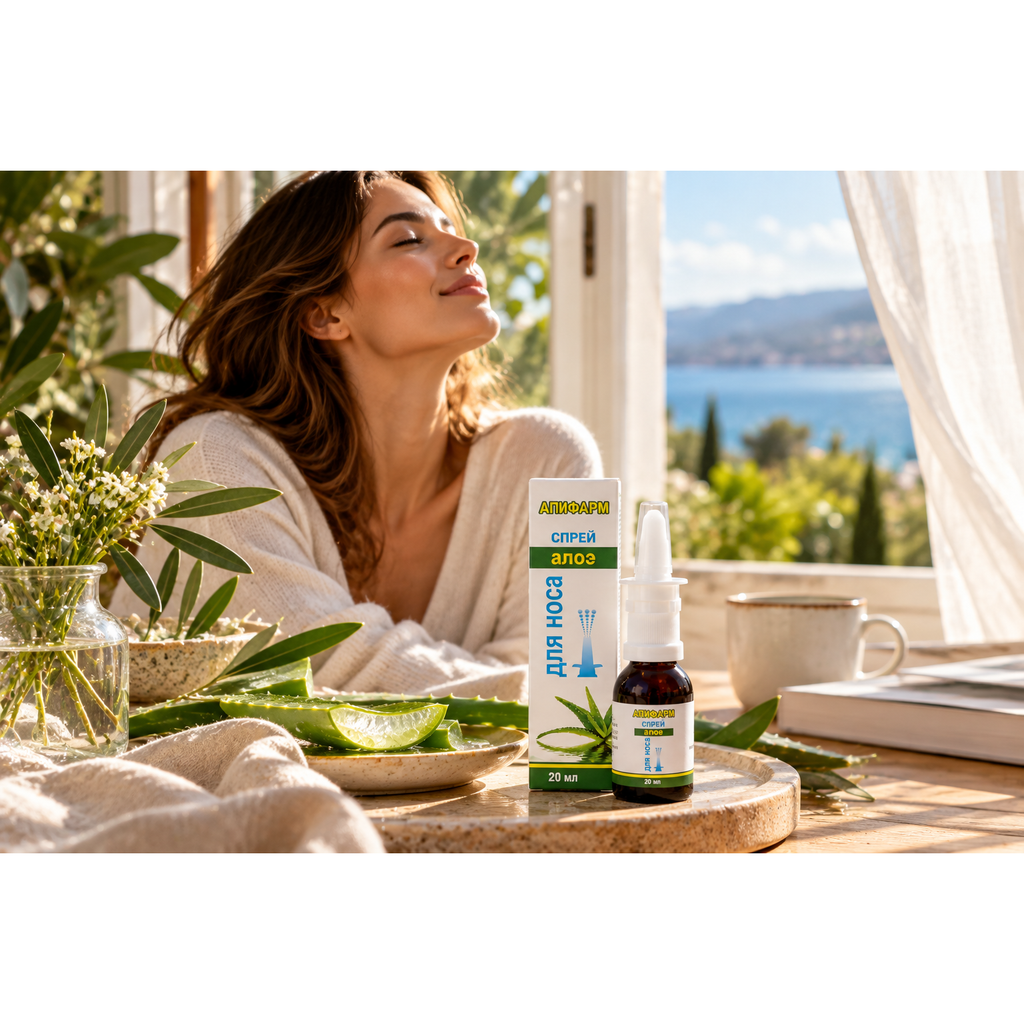 Light Gray APIPHARM with Aloe — Nasal Spray 20 ml