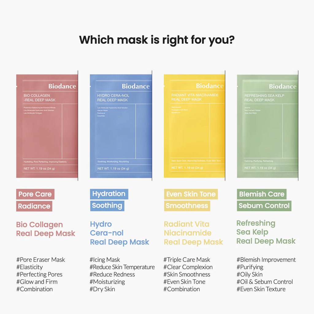 Biodance collagen masks 4 options