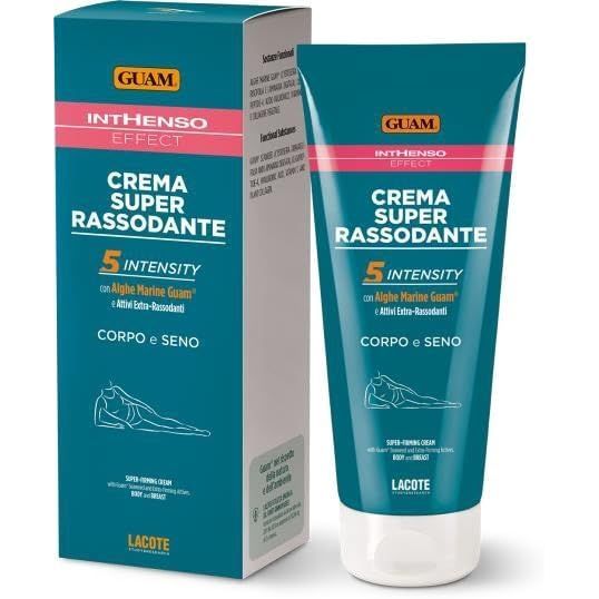 Crema Super Rassodante packaging and tube with Guam branding on a white background