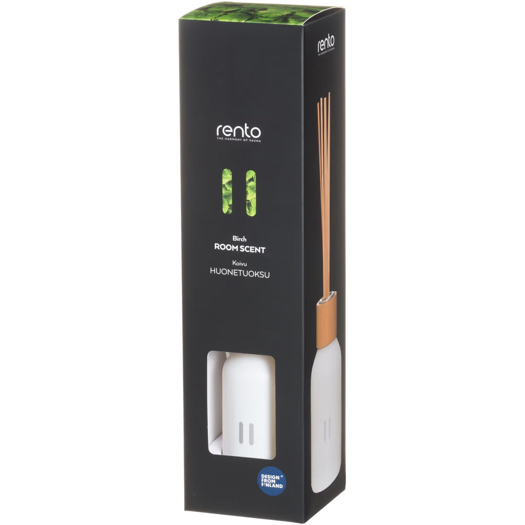 Rento room scent diffuser packaging with black background