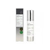 Skincare serum bottle with packaging on a white background