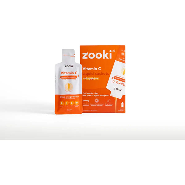zooki Vitamin C liquid sachets on a white background