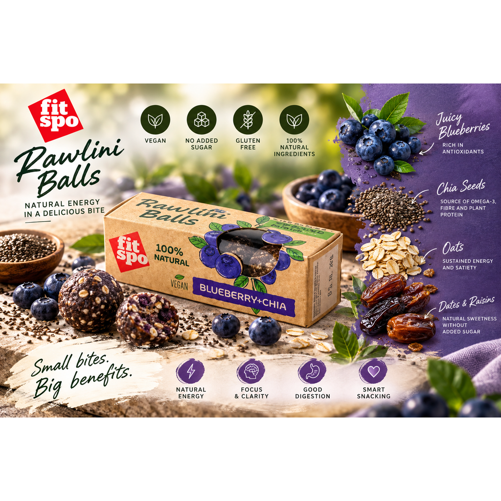 Dark Slate Blue FITSPO RAW VEGAN BALLS — BLUEBERRY & CHIA