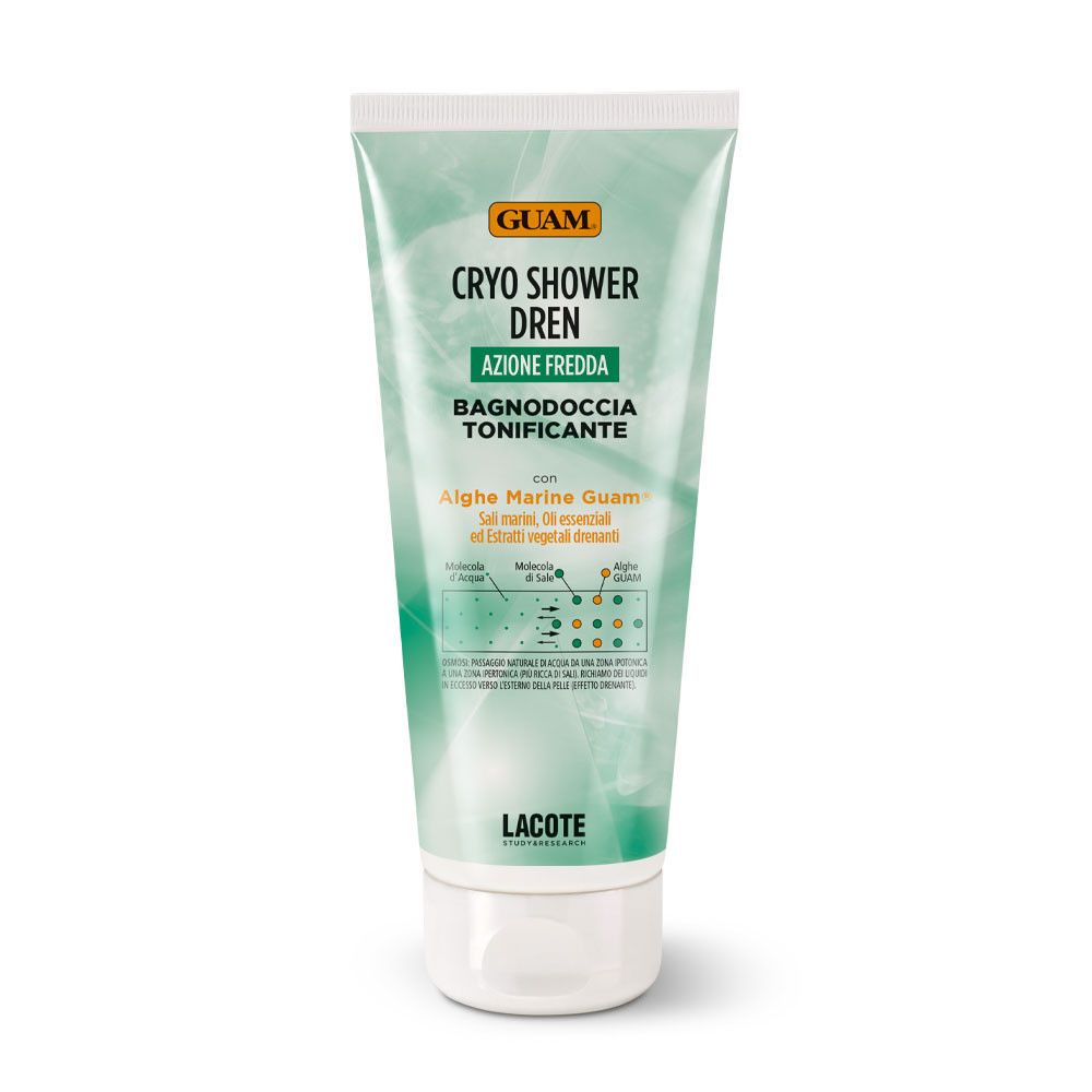 Tube of Guam Cryo Shower Dren on a white background