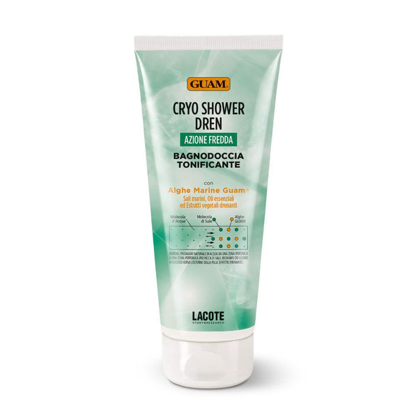 Tube of Guam Cryo Shower Dren on a white background