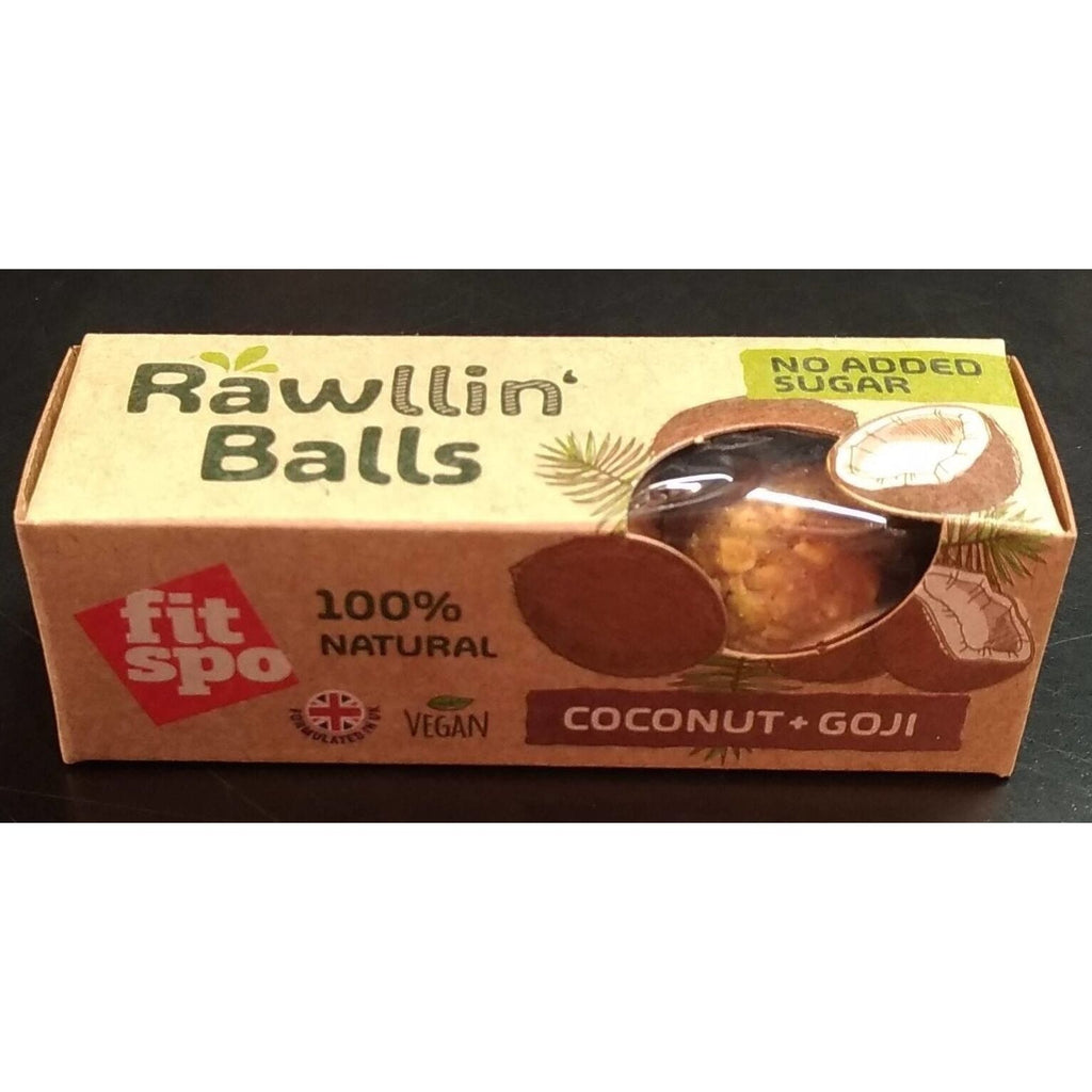 Saddle Brown FITSPO RAW VEGAN BALLS — COCONUT & GOJI BERRIES