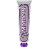 A tube of Marvis Jasmin Mint toothpaste with a purple label and cap.